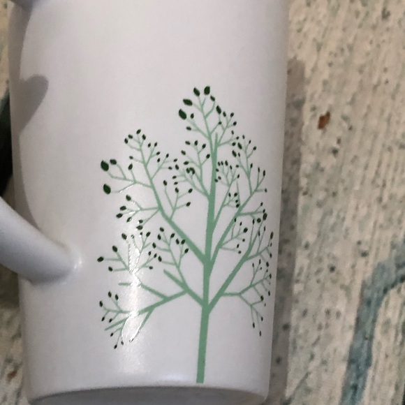 Davids tea Perfect mug trees branches mint green holiday cup ceramic white gift - Picture 4 of 6